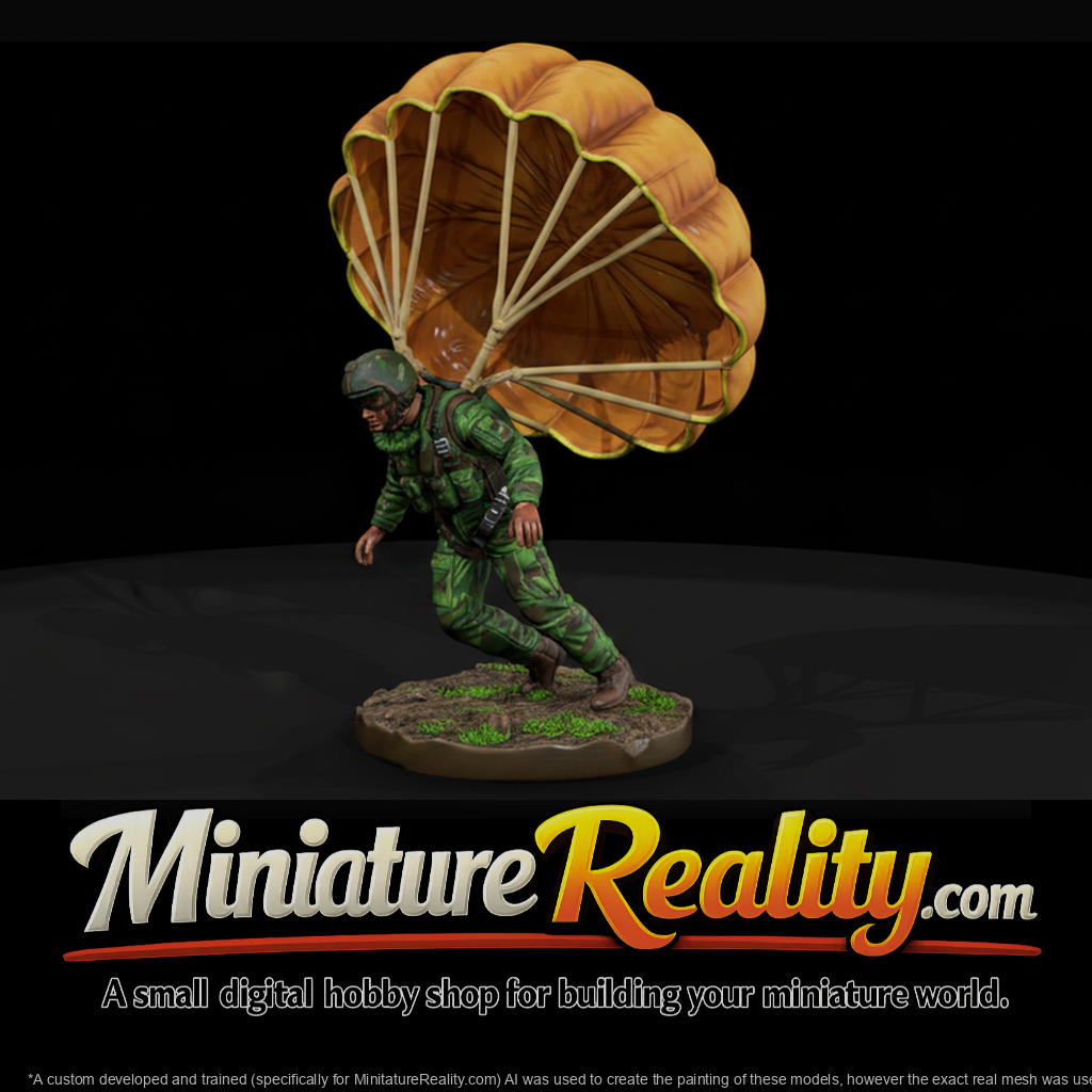 Paratrooper In A Rough Landing