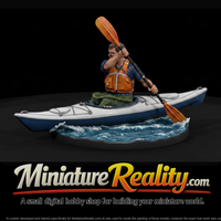 Sea Kayaker Paddling on Water Base — thumbnail 1