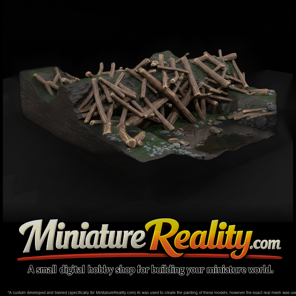 Stylized Tabletop Log Debris Terrain Base 1Xmzo2Ls