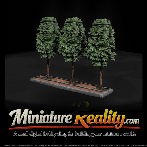 Stylized Street Tree Trio & Railroad Layouts