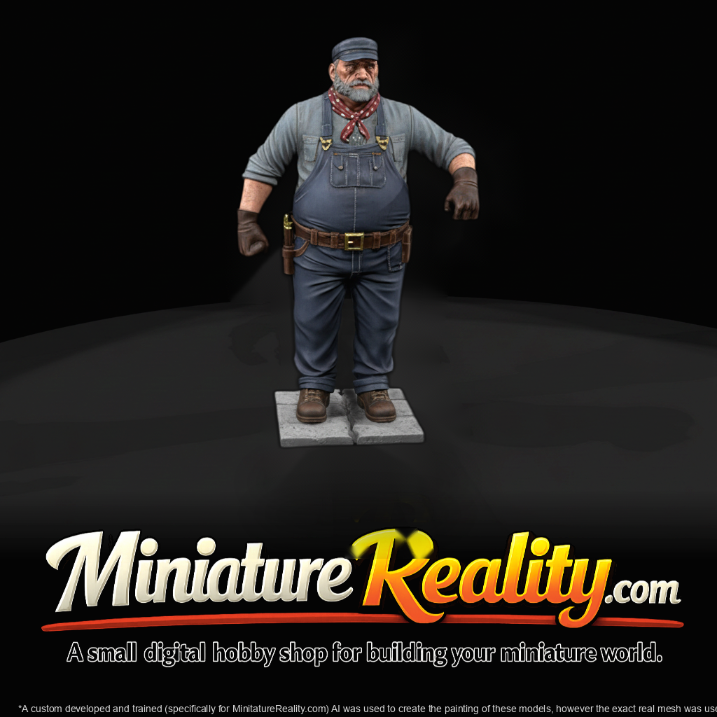 Steam Locomotive Engineer — Model Railroad Figure