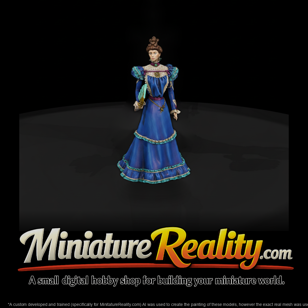 Victorian Lady in Blue Gown