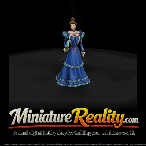 Victorian Lady in Blue Gown