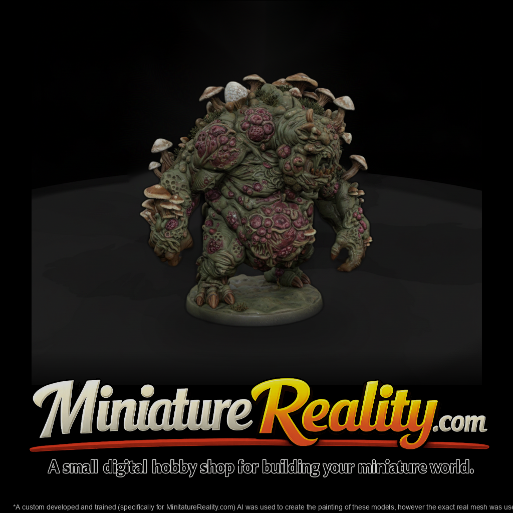 Fungal Spore Bloater miniature, three-quarter view