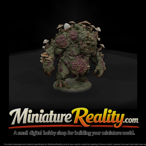 Fungal Spore Bloater miniature, three-quarter view