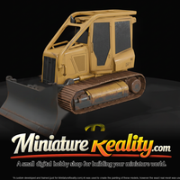 5D Bulldozer (Caterpillar-style) miniature, three-quarter view — thumbnail 3