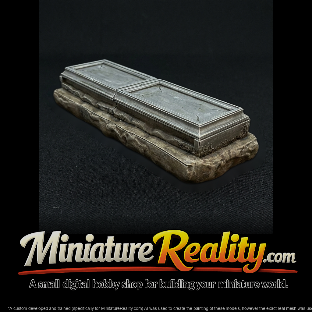 Double Raised Grave Tombstone (Split Ledger)