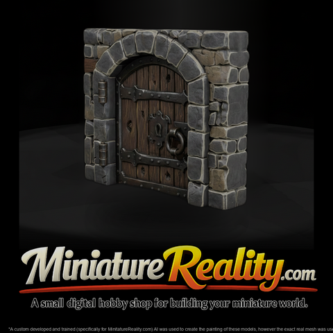 Stylized Medieval Arched Stone Door 3D Model Wut5N