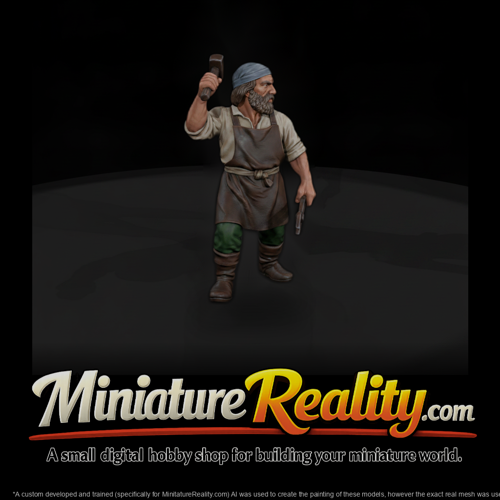 Hist 0212 Medieval Blacksmith Miniature Figure