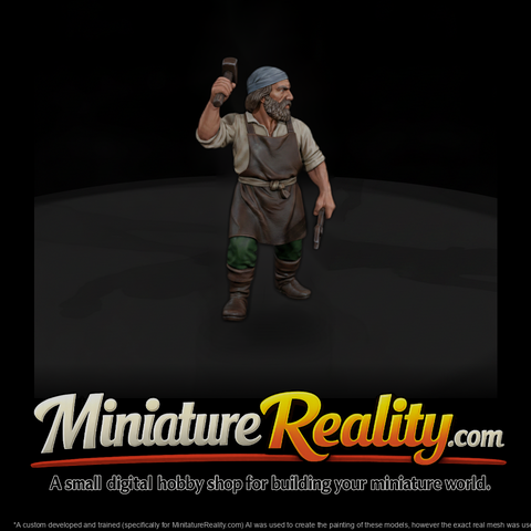 Hist 0212 Medieval Blacksmith Miniature Figure