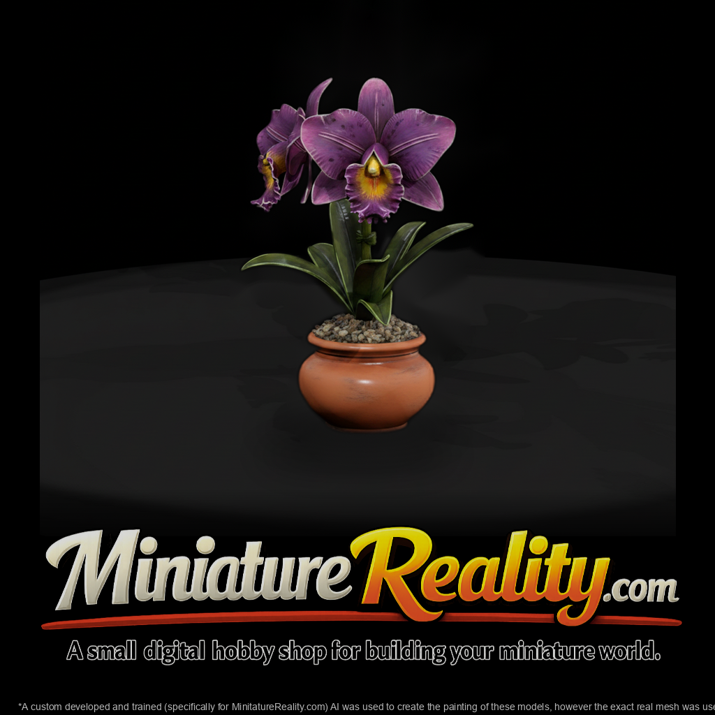 Stylized Potted Cattleya Orchid 3D Model Si5Zgg4S