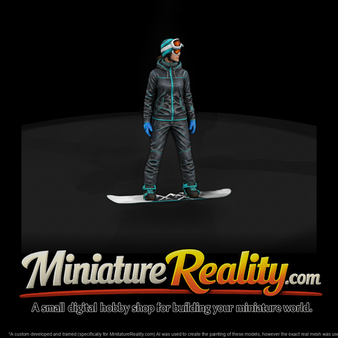 0095 Sports Snowboarder Upright