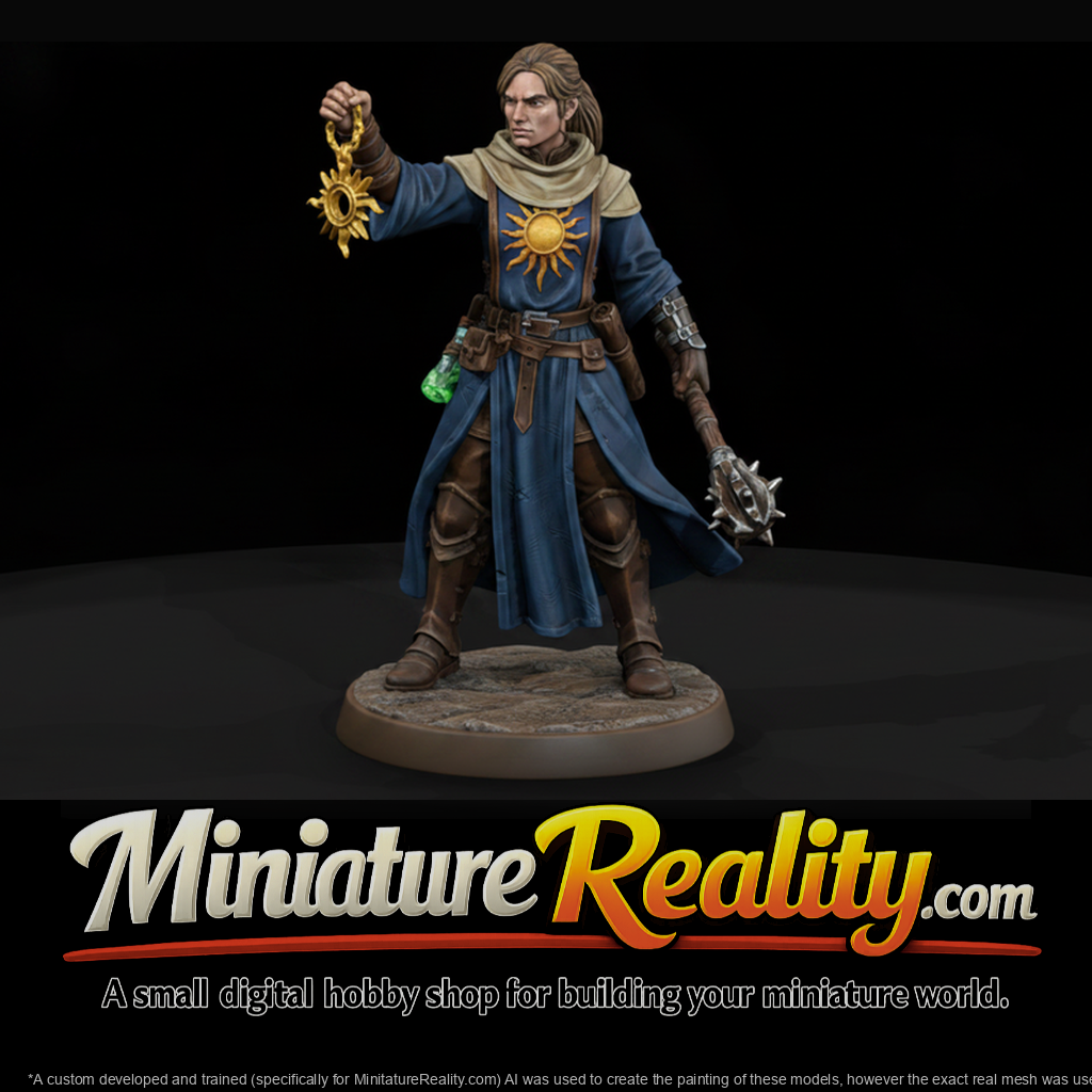 Human Cleric with Sun Holy Symbol
