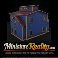 Model Old Wooden Factory, three-quarter view — thumbnail 1