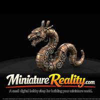 Nightmare Clockwork Creatures Mechanical Serpent miniature, three-quarter view — thumbnail 1
