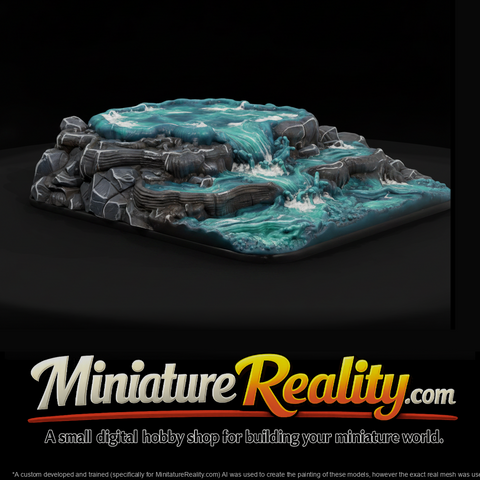 Rocky Cascade and Rapids Terrain Tile