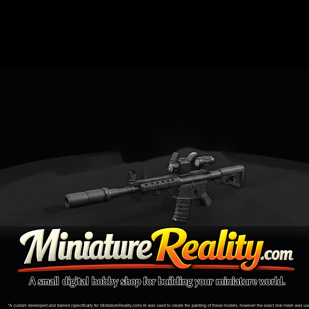 M4A1 Assault Rifle miniature, three-quarter view