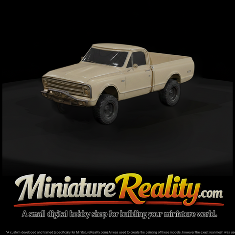 Untextured Lifted 1968 Chevy C10 Pickup 3D Model D