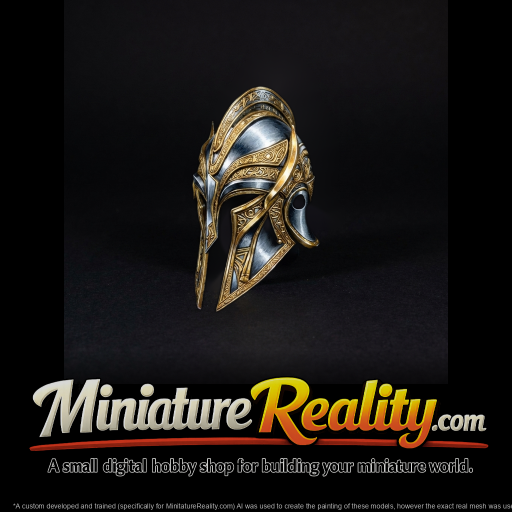 Ornate Stylized Fantasy Knight Helmet