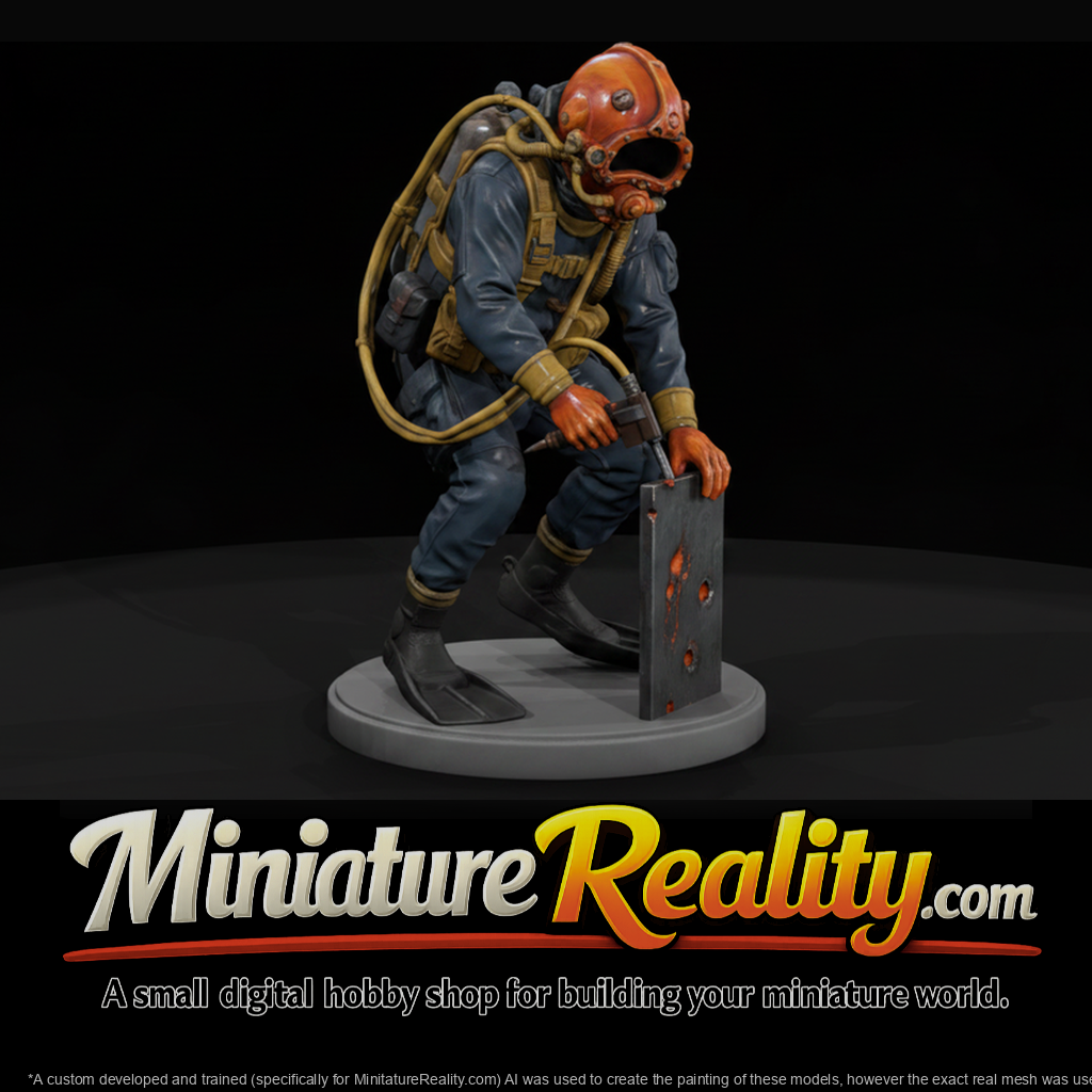 Underwater Welder with Torch and Plate