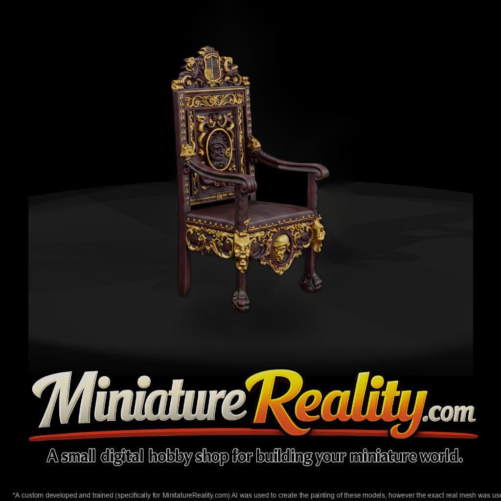 Ornate Carved Gothic Throne
