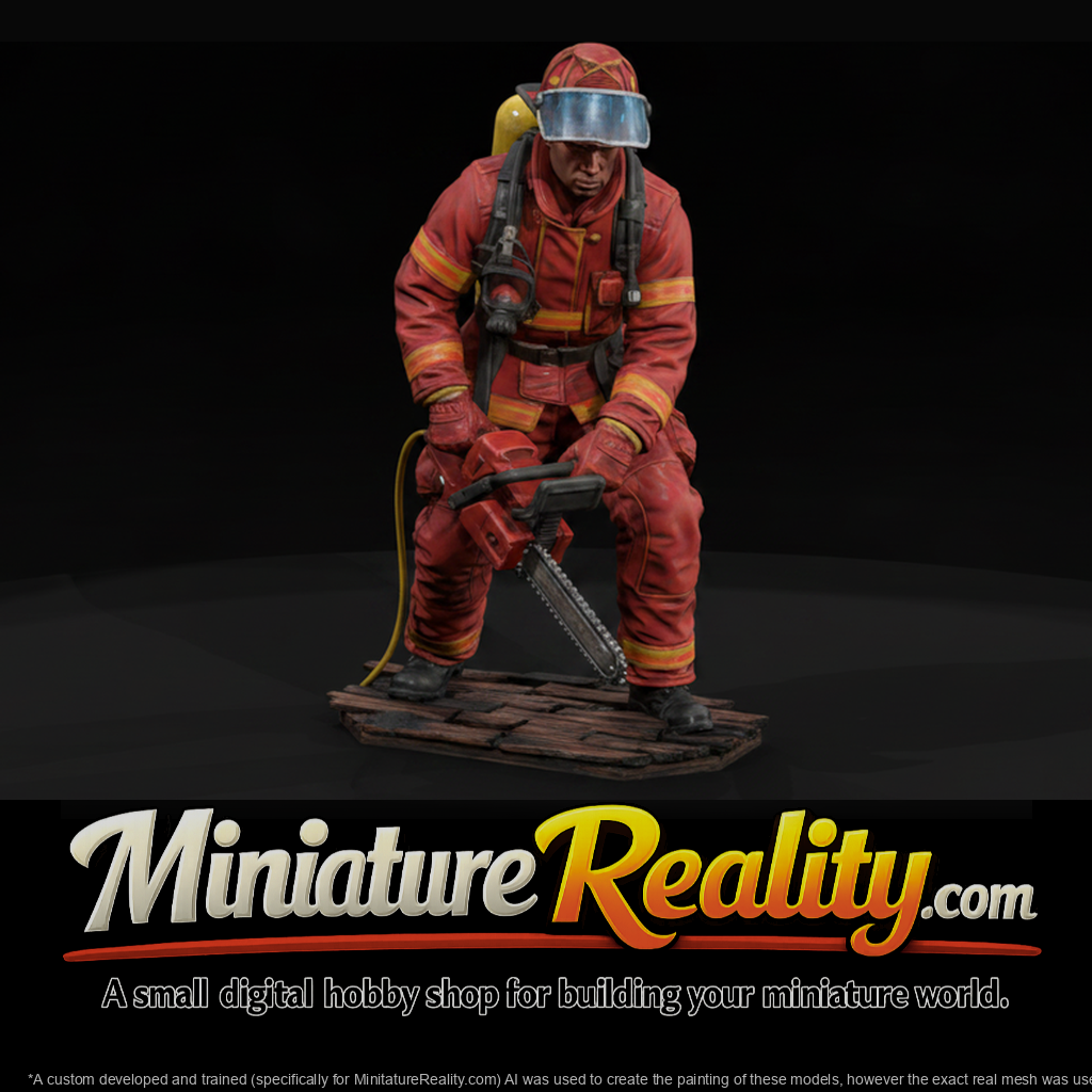 Firefighter Cutting a Roof Vent