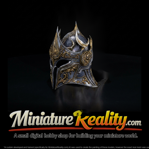 Ornate Gothic Knight Helmet — Fantasy