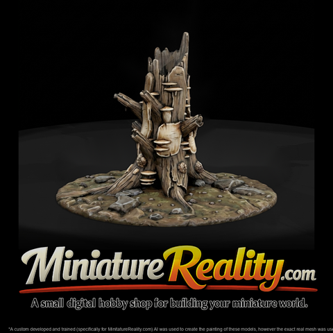 Stylized Dead Tree Stump — Sculpted Terrain