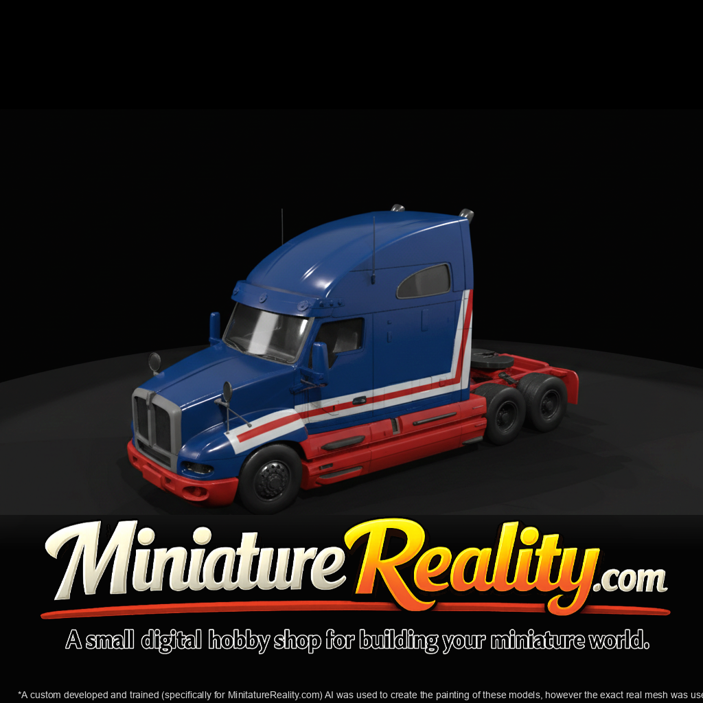 Kenworth T2000 Sleeper Cab Tractor Truck miniature, three-quarter view