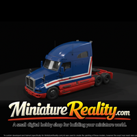 Kenworth T2000 Sleeper Cab Tractor Truck miniature, three-quarter view — thumbnail 3