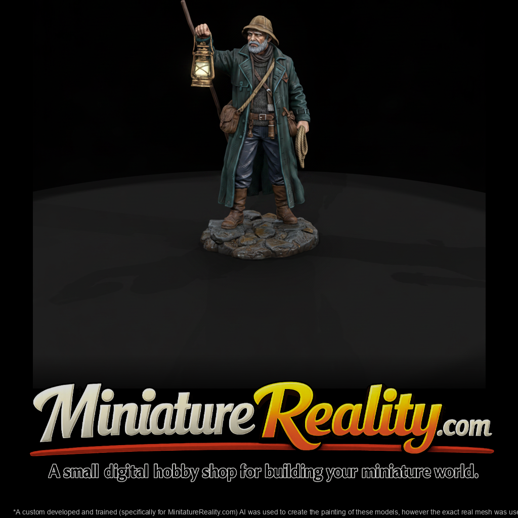 Haunted Lighthouse Keeper Alternate Pose miniature, three-quarter view