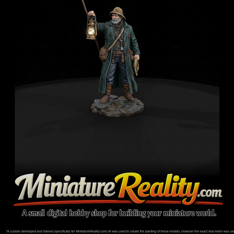 Haunted Lighthouse Keeper Alternate Pose miniature, three-quarter view