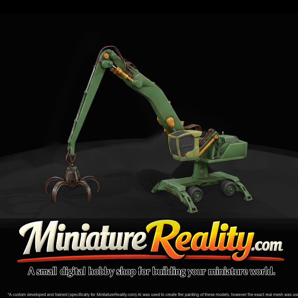 Scrap Yard Material Handler Grapple - Excavator Attachment miniature, three-quarter view
