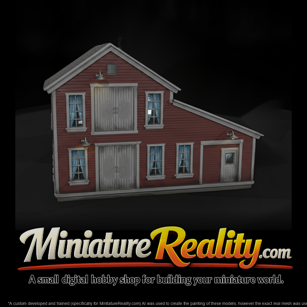 Old Wooden Trackside Factory miniature, three-quarter view