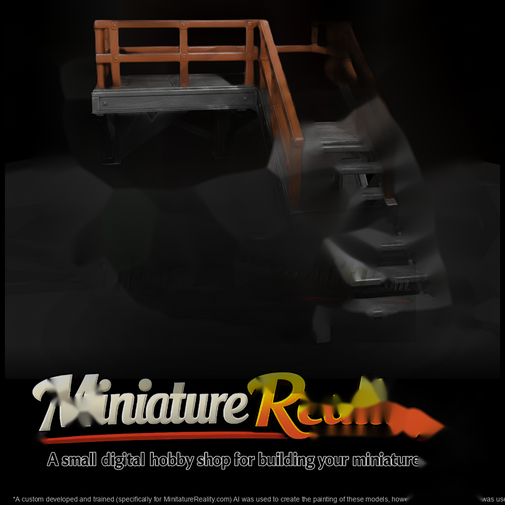 Hardsurface Industrial Elevated Walkway Staircase