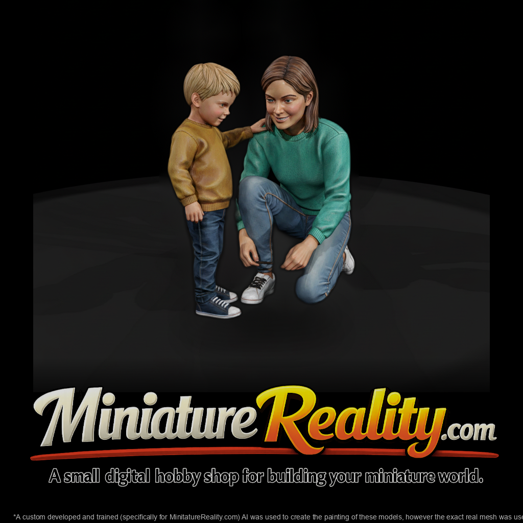 0049 Family Mom Tying Shoe