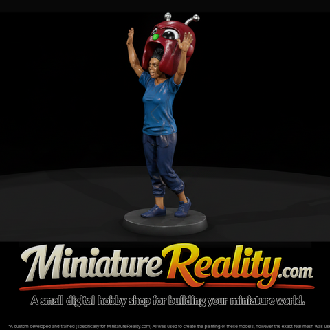 Sports Fan in Oversized Mascot Head