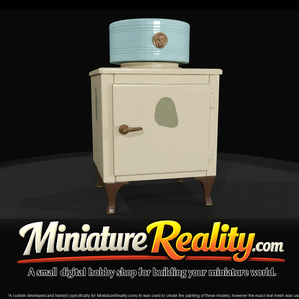Vintage Cast-Iron Wood Stove miniature, three-quarter view