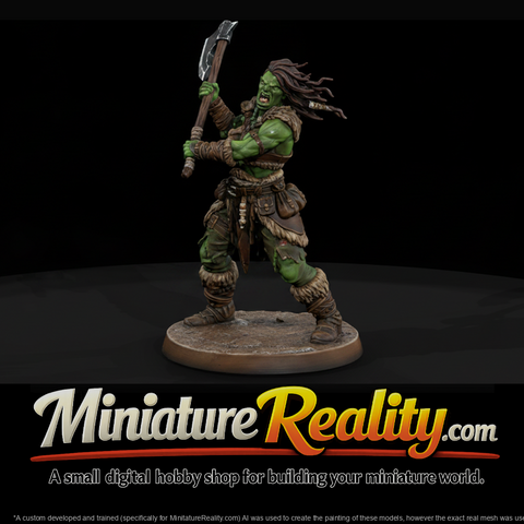 Half-Orc Barbarian with Battle Axe