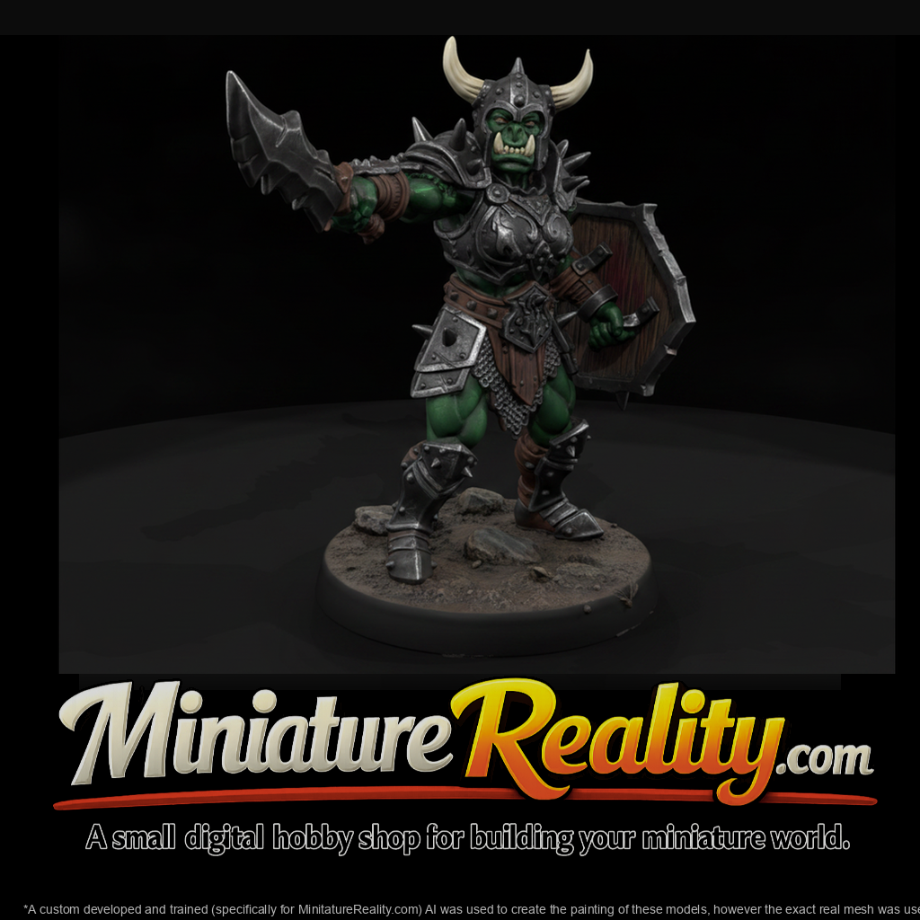 Orc Warlord with Horned Helm and Shield