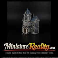 Gothic victorian mansion miniature, three-quarter view — thumbnail 2