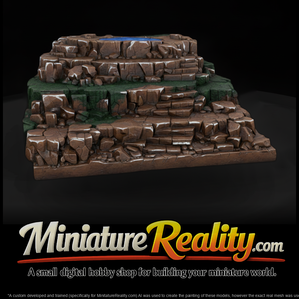 Terraced Rocky Hillside with Pool