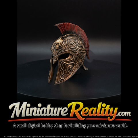 Ornate Spartan Skull Crest Helmet