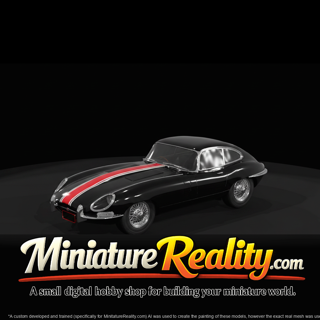 1961 Jaguar EType Coupe - Detailed Interior miniature, three-quarter view