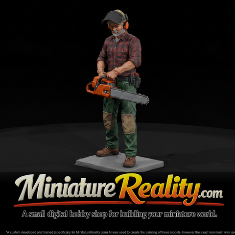 Chainsaw Logger in Plaid Shirt