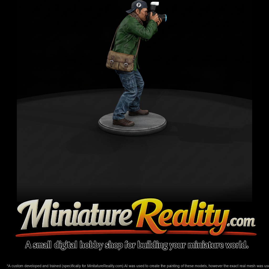 Paparazzi Photographer Alternate Pose miniature, three-quarter view