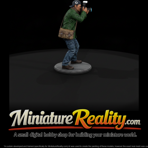 Paparazzi Photographer Alternate Pose miniature, three-quarter view