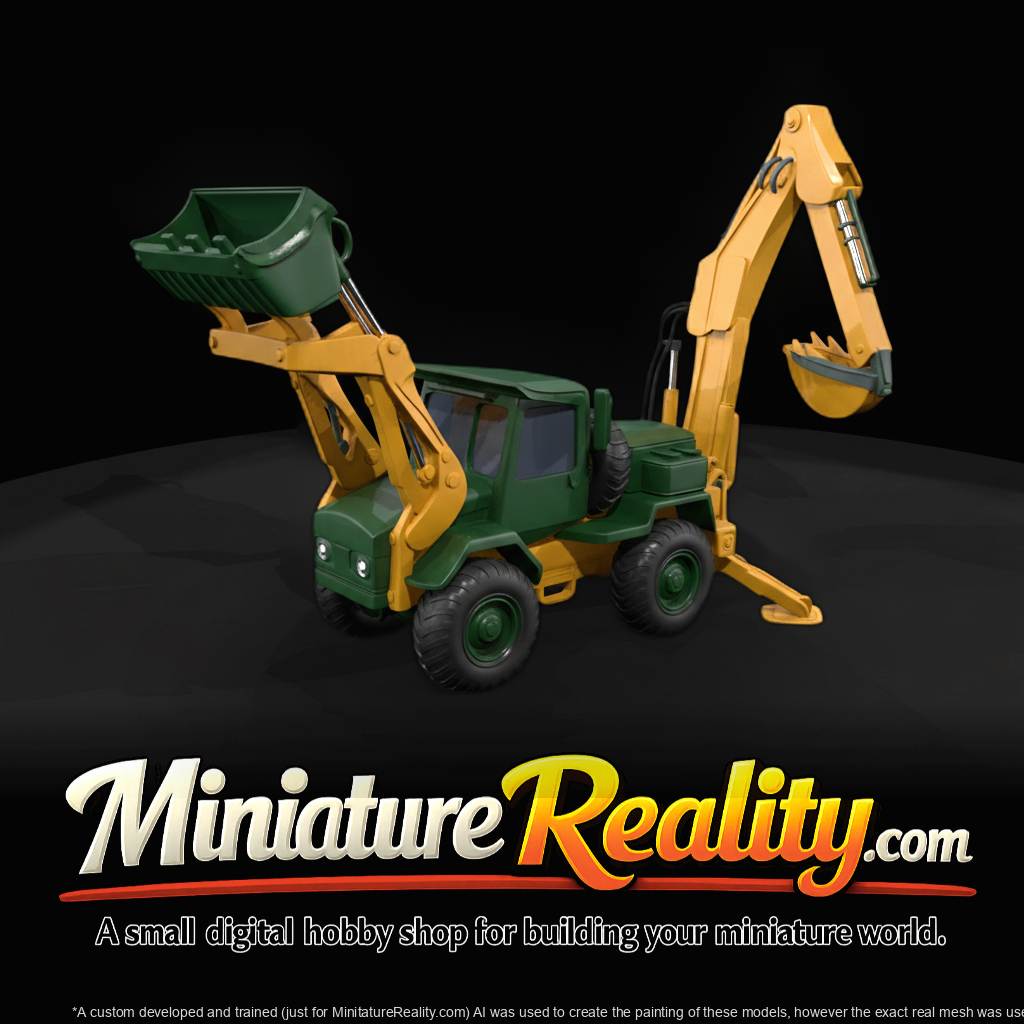 Yellow & Black Backhoe Loader