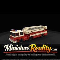 Classic Ladder Fire Truck miniature, three-quarter view — thumbnail 3