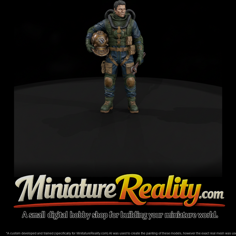 Deep Sea Salvage Diver Alternate Pose miniature, three-quarter view
